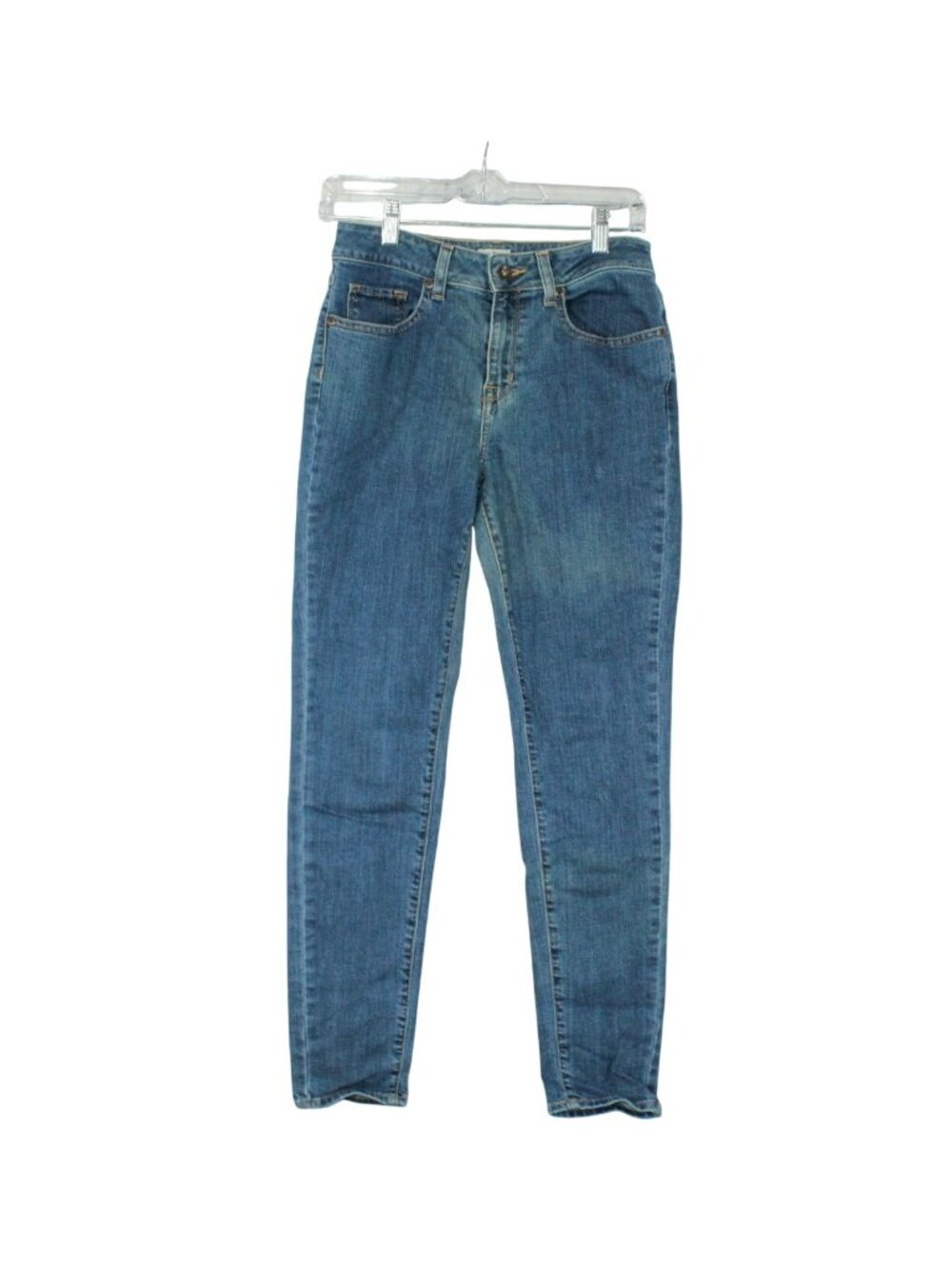 LL Bean High Rise Skinny Blue Jeans Stretch Denim Work Casual Preppy 4 Pet